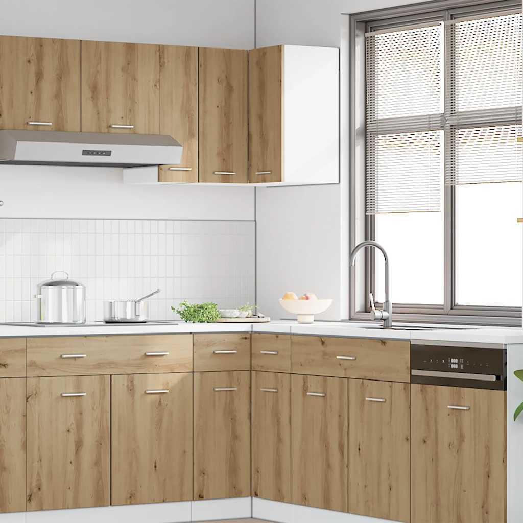 vidaXL κρεμαστό γωνιακό ντουλάπι Lyon Artisan Oak 57x57x60 εκ.