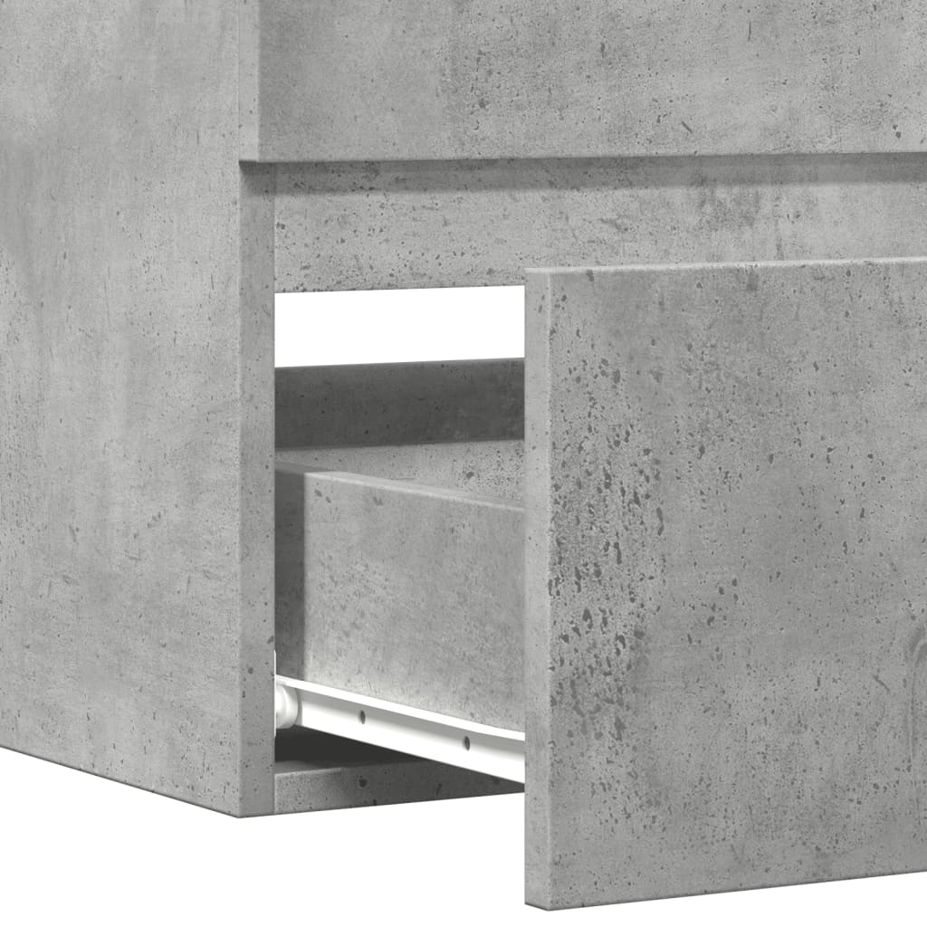 vidaXL Ντουλάπι Νιπτήρα Γκρι Σκυροδέματος 90x38,5x45 εκ. Επεξ. Ξύλο