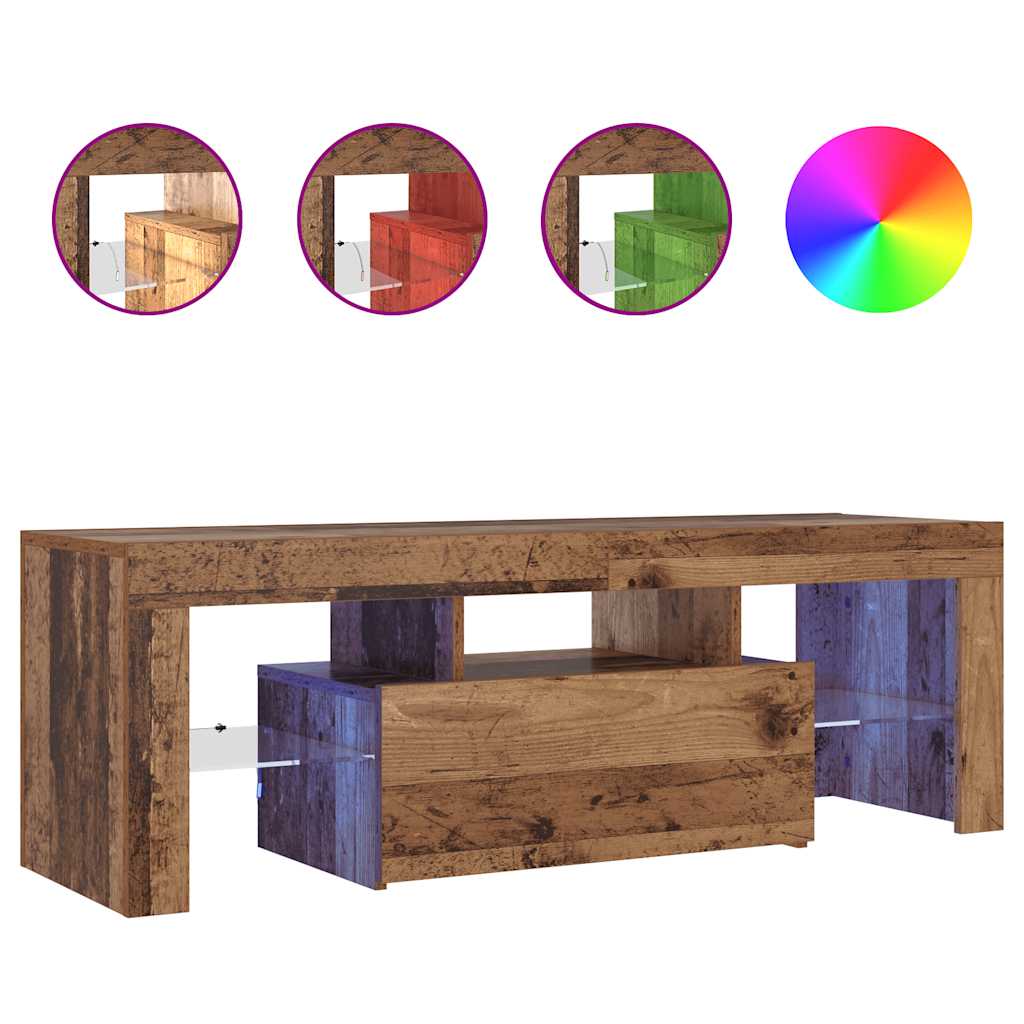 vidaXL Έπιπλο Τηλεόρασης LED Όψη Παλαιού Ξύλου120x36,5x40εκ.Επεξ. Ξύλο