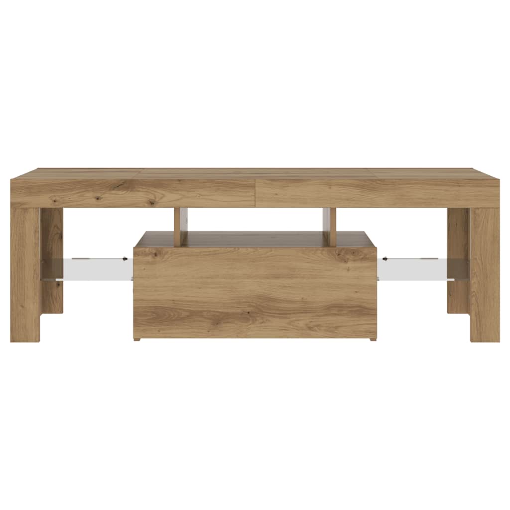 vidaXL Έπιπλο Τηλεόρασης με LED Αρτισιανή Δρυς 120x36,5x40εκ Επεξ.Ξύλο