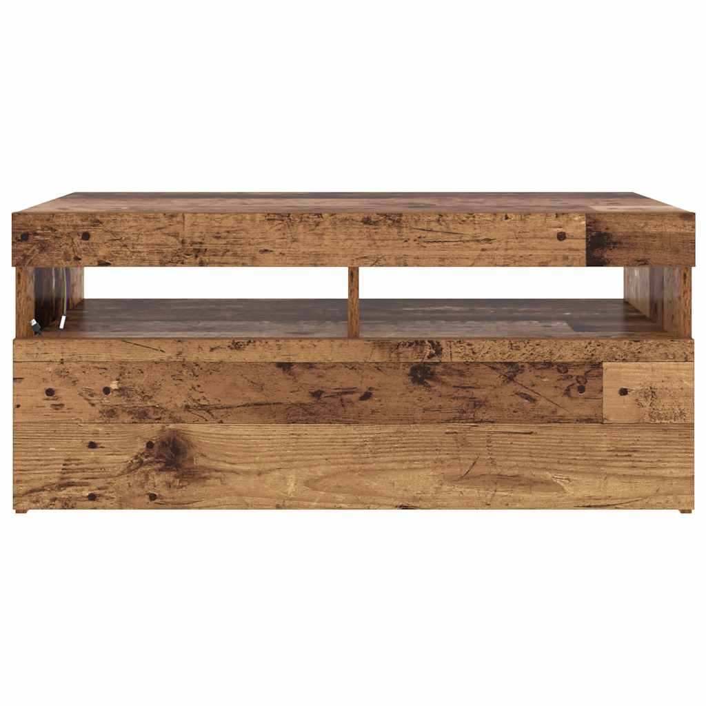 vidaXL Έπιπλο Τηλεόρασης LED Όψη Παλαιού Ξύλου 90x35x40 εκ. Επεξ. Ξύλο