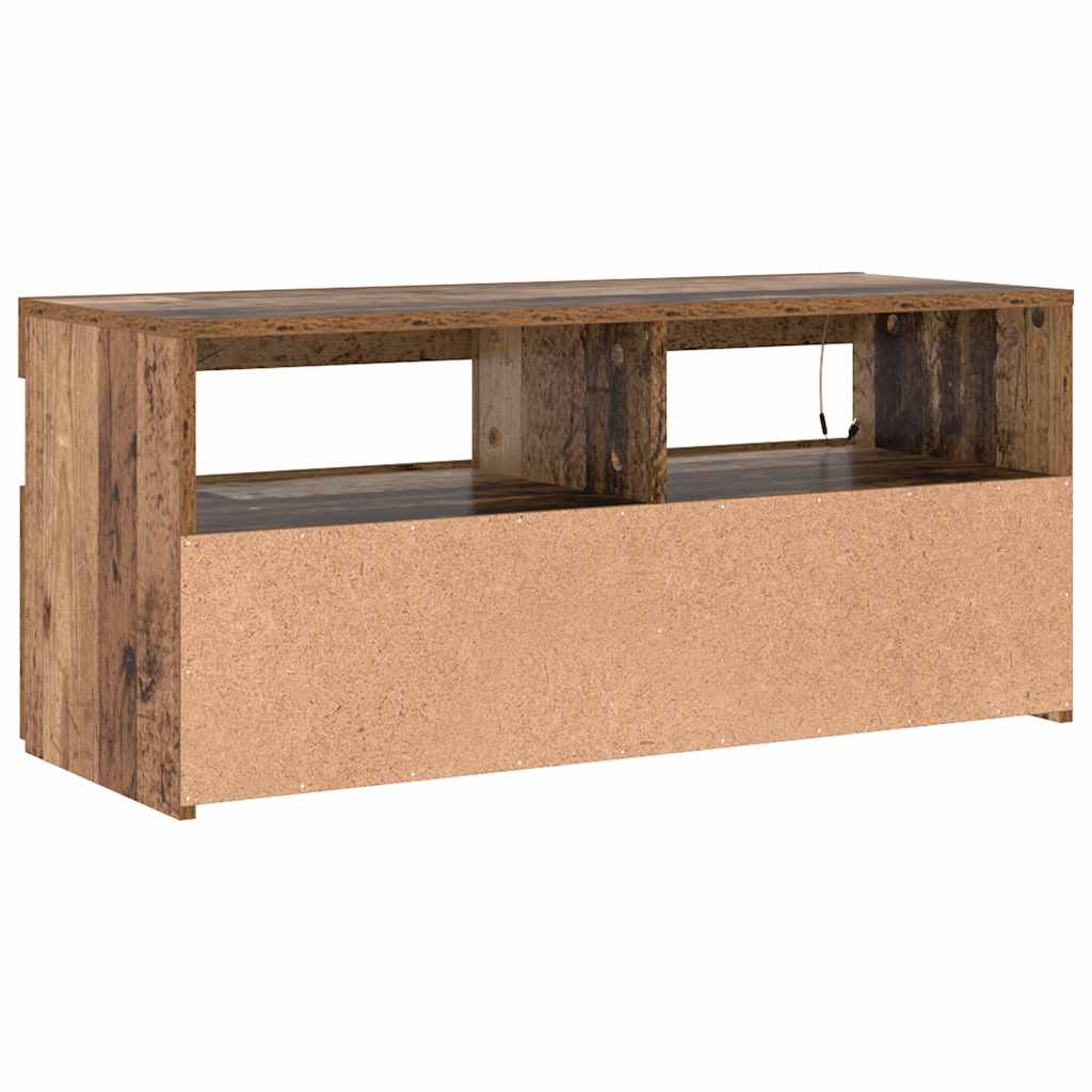 vidaXL Έπιπλο Τηλεόρασης LED Όψη Παλαιού Ξύλου 90x35x40 εκ. Επεξ. Ξύλο