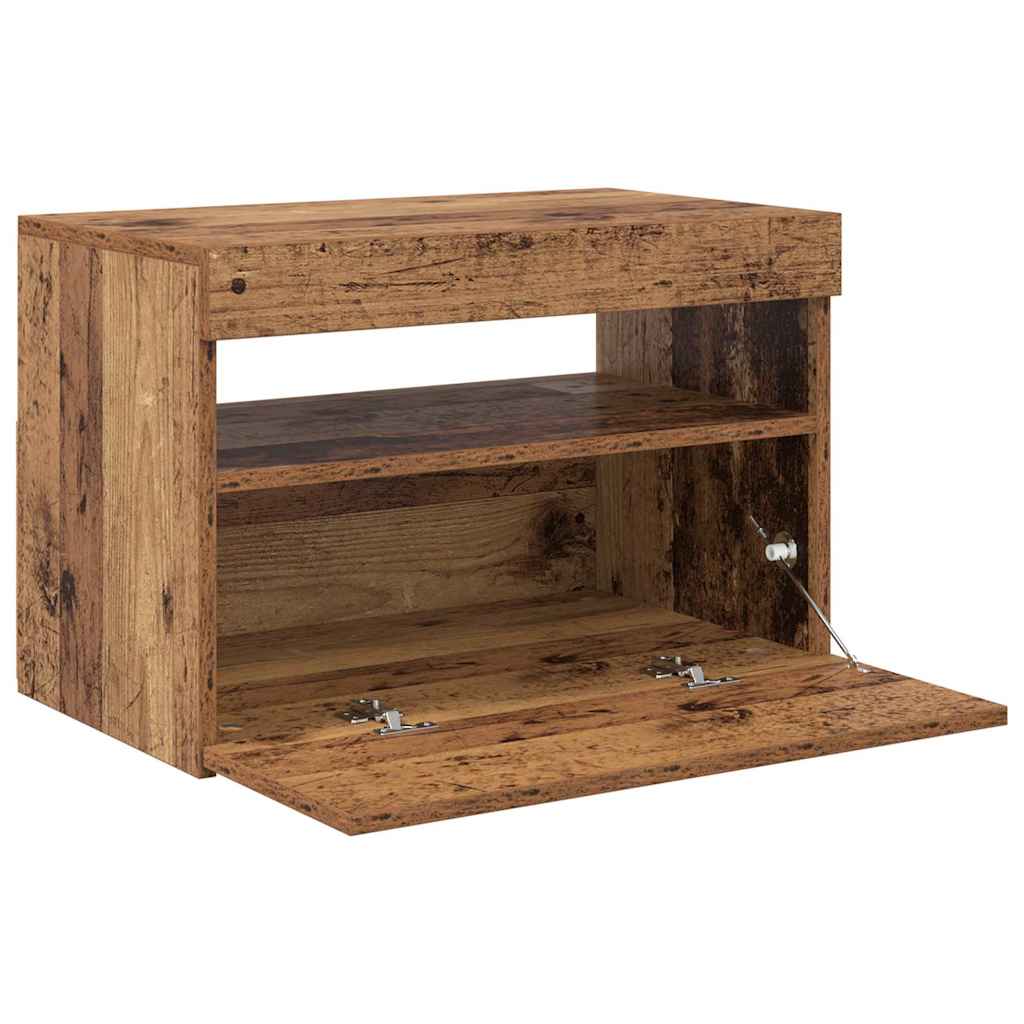 vidaXL Ντουλάπι τηλεόρασης με φώτα LED Παλιό ξύλο Ξύλινη κατασκευή