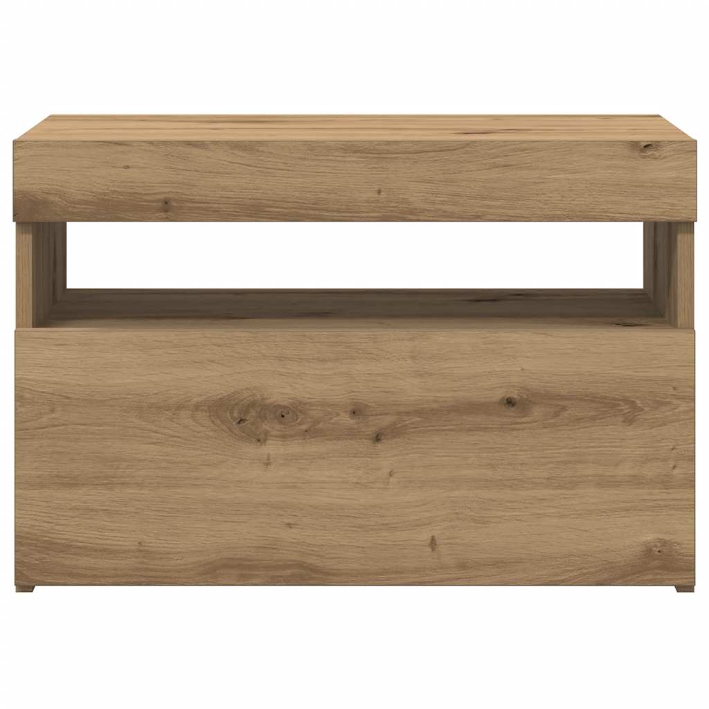 vidaXL σετ ντουλαπιών τηλεόρασης 2 τεμαχίων με φώτα LED Artisan Oak