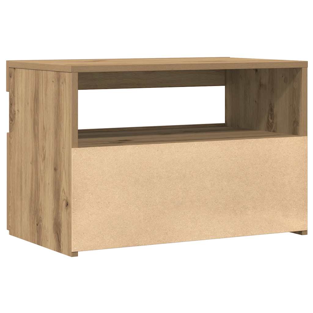vidaXL σετ ντουλαπιών τηλεόρασης 2 τεμαχίων με φώτα LED Artisan Oak