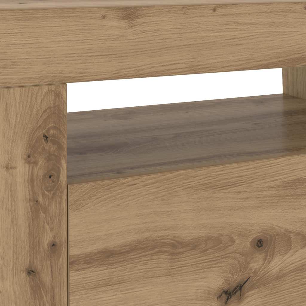 vidaXL Έπιπλο Τηλεόρασης με LED Αρτισιανή Δρυς 120x35x40 εκ Επεξ.Ξύλο