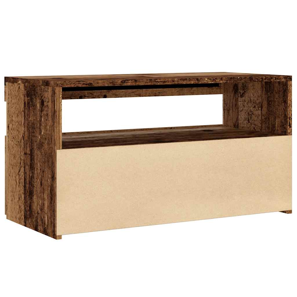 vidaXL σετ ντουλαπιών τηλεόρασης 2 τεμαχίων με φώτα LED Παλαιό ξύλο