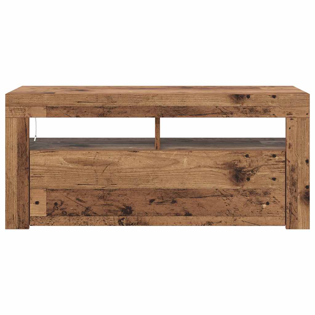 vidaXL Έπιπλο Τηλεόρασης LED Όψη Παλαιού Ξύλου 90x35x40 εκ. Επεξ. Ξύλο