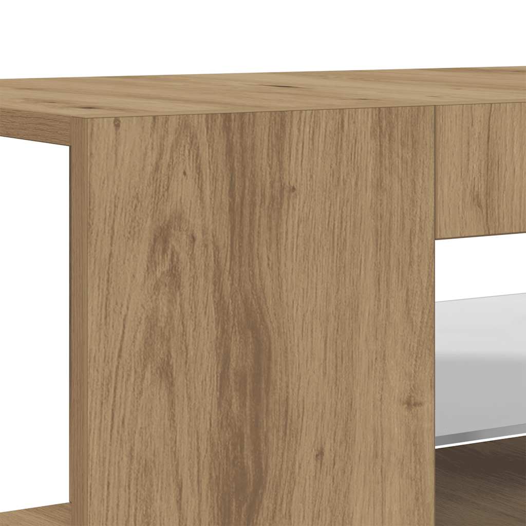 vidaXL Έπιπλο Τηλεόρασης με LED Αρτισιανή Δρυς 135x39x30 εκ Επεξ.Ξύλο