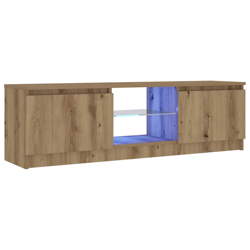 vidaXL Έπιπλο Τηλεόρασης με LED Αρτισιανή Δρυς 120x30x36 εκ Επεξ.Ξύλο