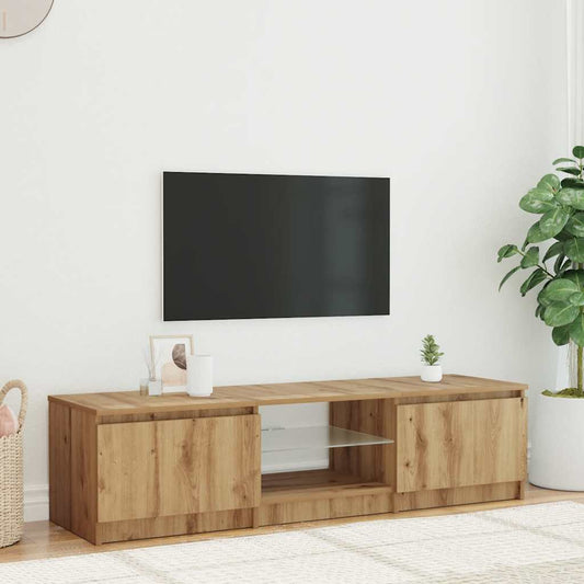 ντουλάπι τηλεόρασης vidaXL με φώτα LED Artisan Oak Κατασκευασμένο ξύλο