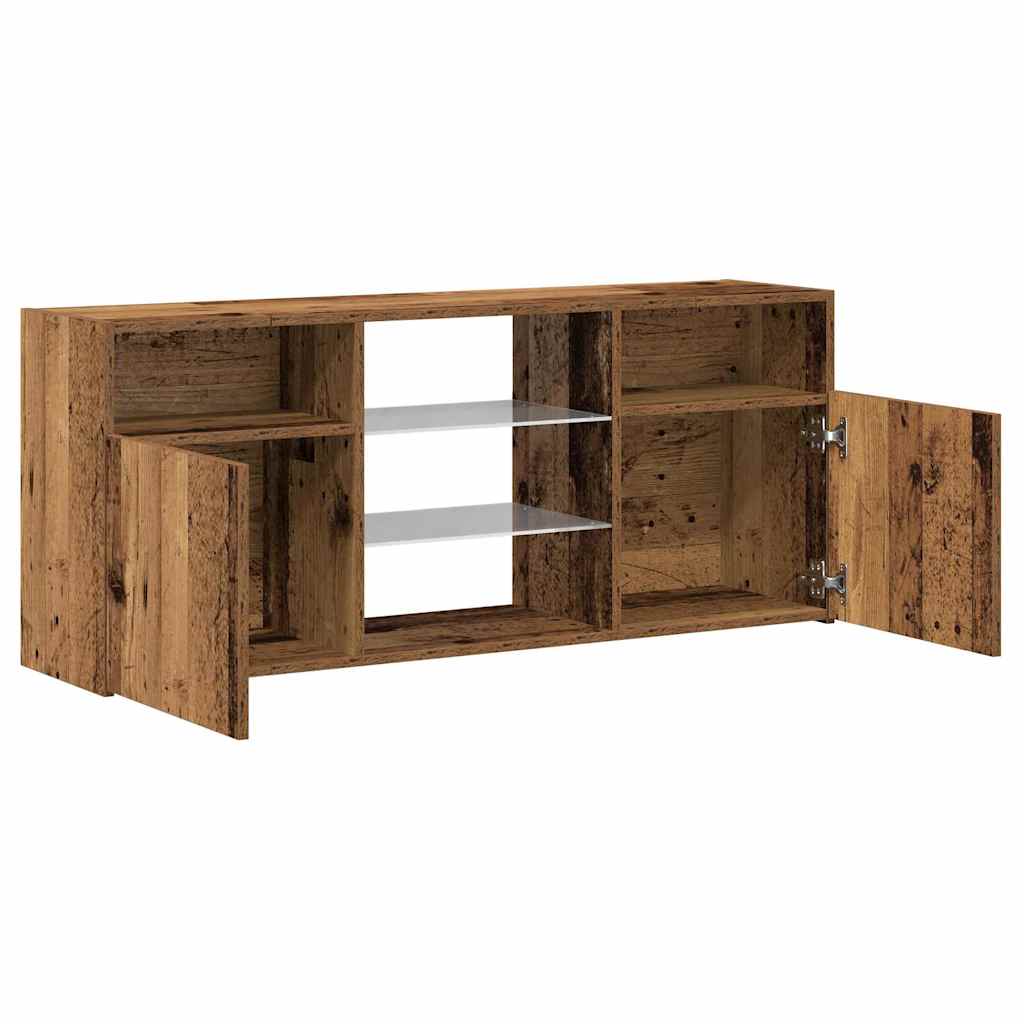 vidaXL Έπιπλο Τηλεόρασης LED Όψη Παλαιού Ξύλου 120x30x50 εκ.Επεξ. Ξύλο