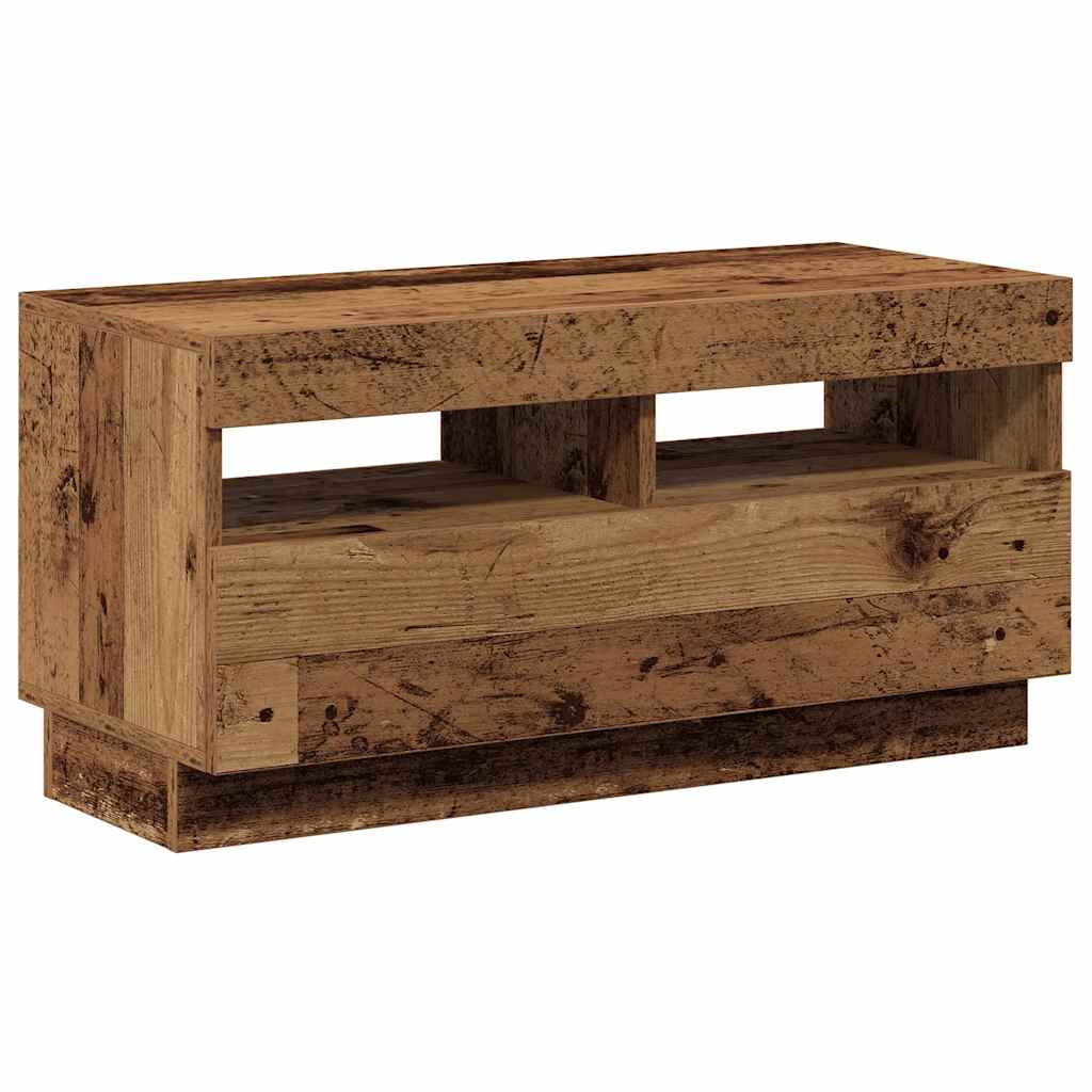 vidaXL Έπιπλο Τηλεόρασης LED Όψη Παλαιού Ξύλου 80x35x40 εκ. Επεξ. Ξύλο