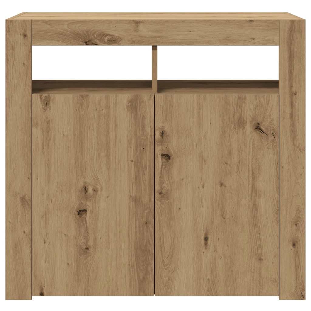 vidaXL Ντουλάπι με LED Αρτισιανή Δρυς 80 x 35 x 75 εκ. Επεξ. Ξύλο
