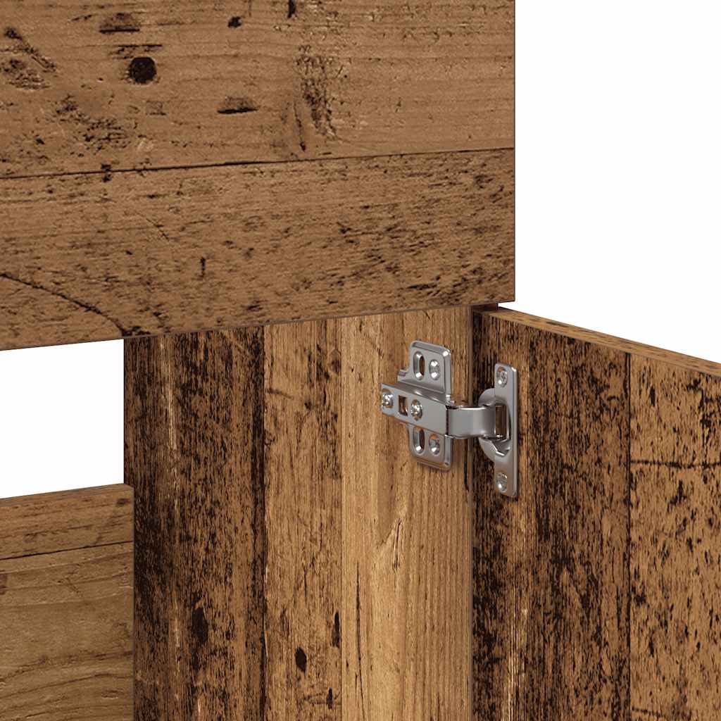 vidaXL Ντουλάπι μπάνιου με καθρέφτη Παλιό ξύλο Μηχανουργικό ξύλο