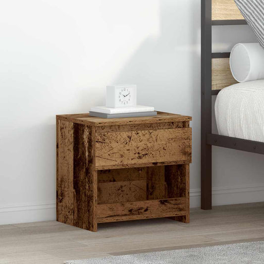 vidaXL ντουλάπι κομοδίνου Παλιό ξύλο 40x30x39 cm Κατασκευασμένο ξύλο