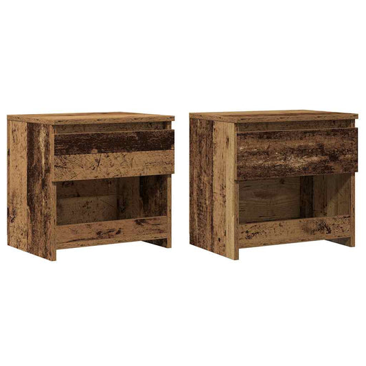 vidaXL Κομοδίνα 2 τεμάχια Παλιό ξύλο 40x30x39 cm Κατασκευασμένο ξύλο