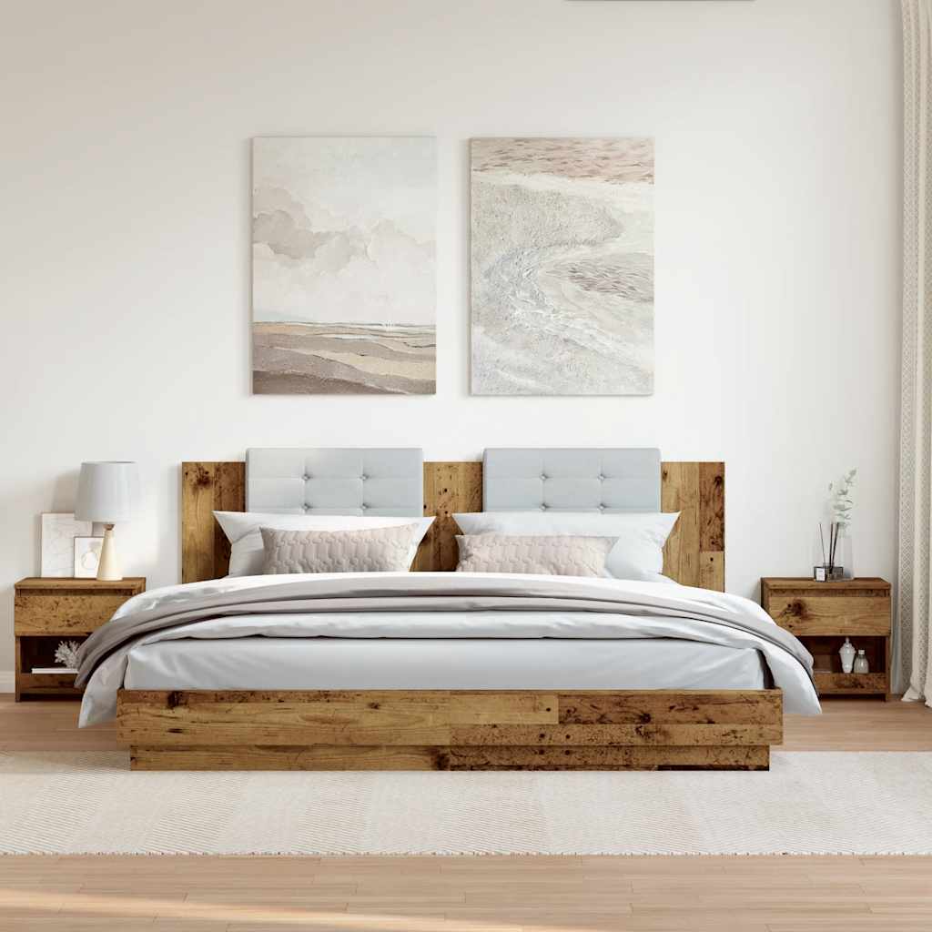 vidaXL Κομοδίνα 2 τεμάχια Παλιό ξύλο 40x30x39 cm Κατασκευασμένο ξύλο