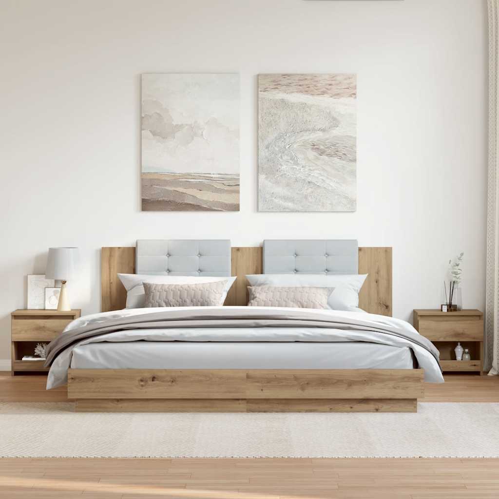 vidaXL Κομοδίνα 2 τεμάχια Artisan Oak 40x30x39 cm Κατασκευασμένο ξύλο