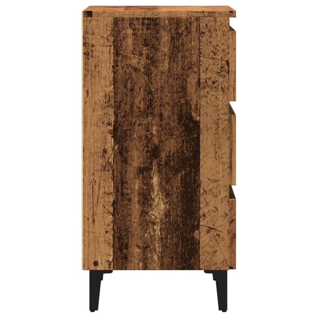 vidaXL Κομοδίνo Παλιό Ξύλο 40 x 35 x 69 εκ. με Μεταλλικά Πόδια