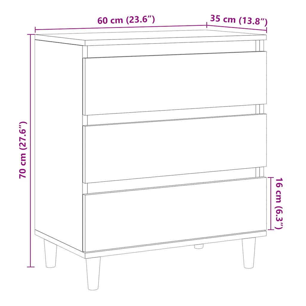 vidaXL Ντουλάπι Παλιό Ξύλο 60x35x70 εκ. από Επεξεργασμένο Ξύλο