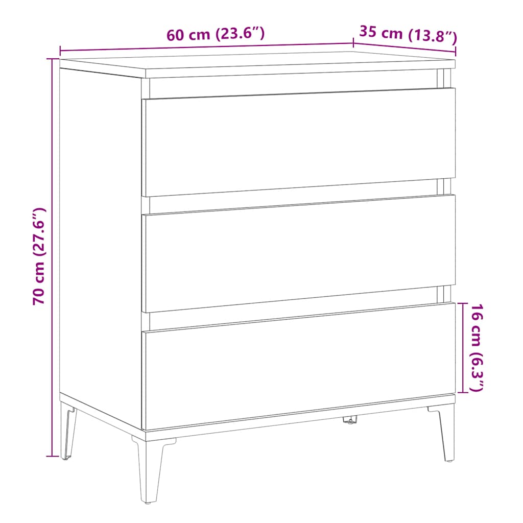 vidaXL Ντουλάπι Παλιό Ξύλο 60x35x70 εκ. από Επεξεργασμένο Ξύλο