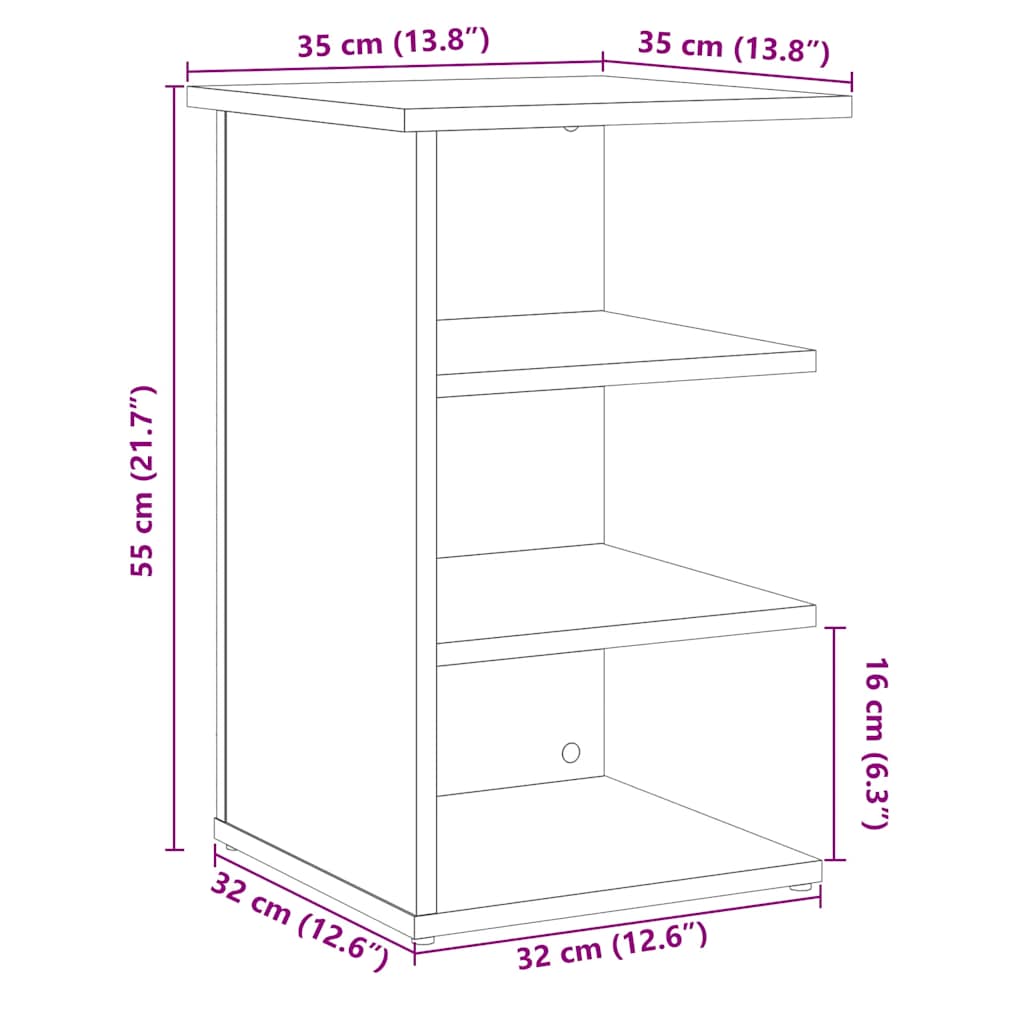 vidaXL Sideboard Artisan Oak 35x35x55 cm Ξύλο μηχανής