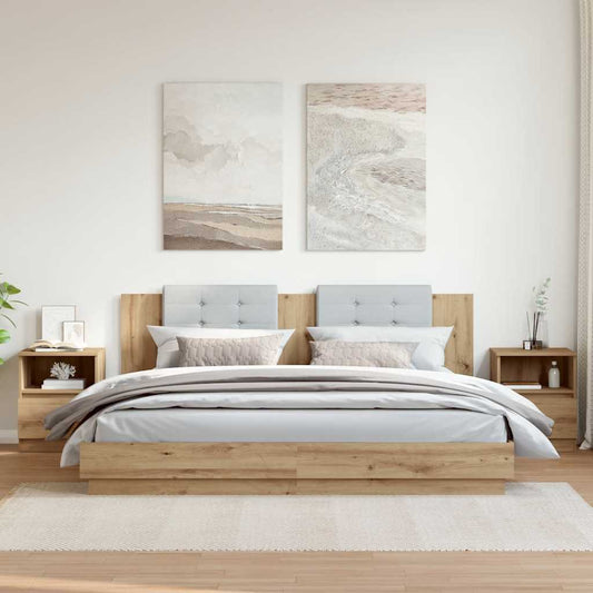 vidaXL Κομοδίνα 2 τεμάχια Artisan Oak 40x40x50 cm Κατασκευασμένο ξύλο