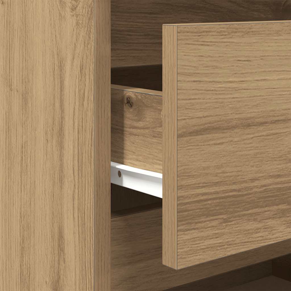 vidaXL Κομοδίνα 2 τεμ.Αρτισιανή Δρυς 40x35x62,5 εκ. Επεξ. Ξύλο