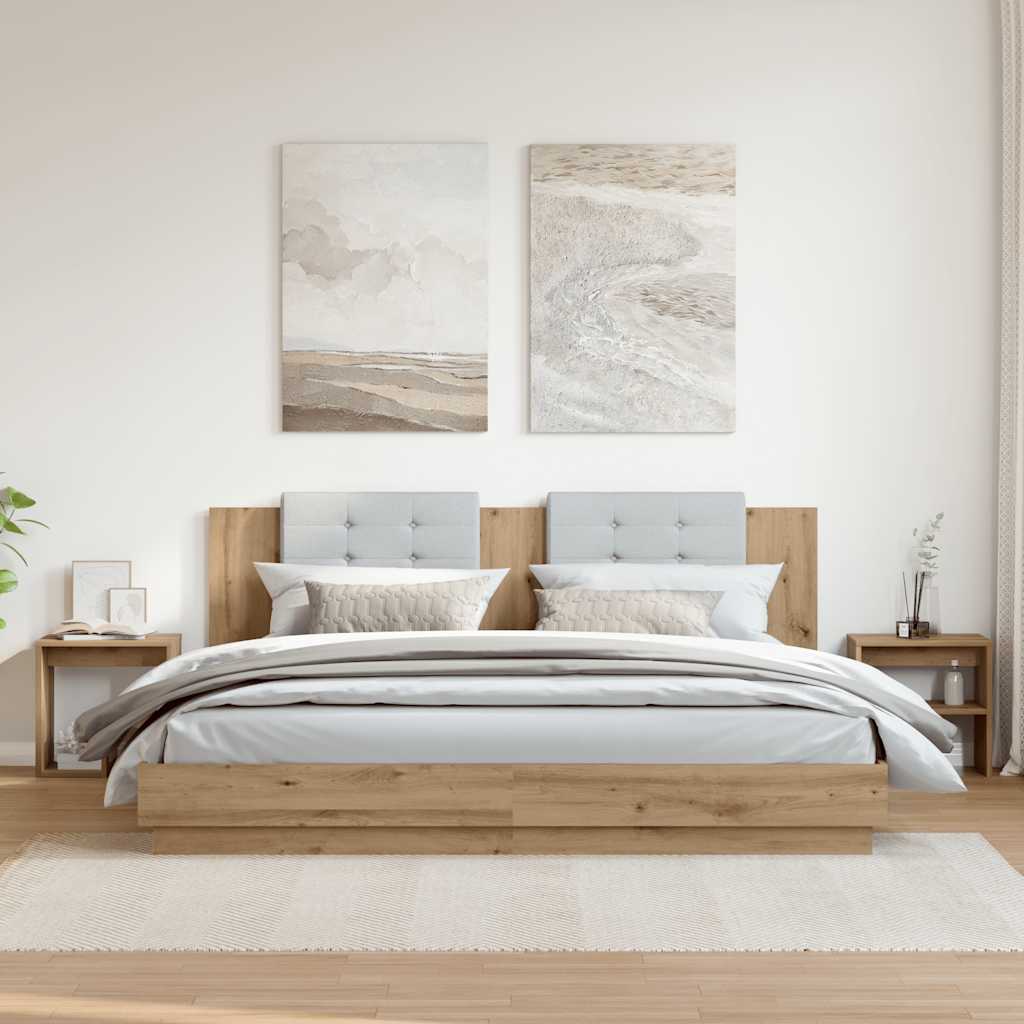 vidaXL Κομοδίνα 2 τεμ. Τεχνίτης Δρυς 40x30x40 εκ. από Επεξεργ. Ξύλο