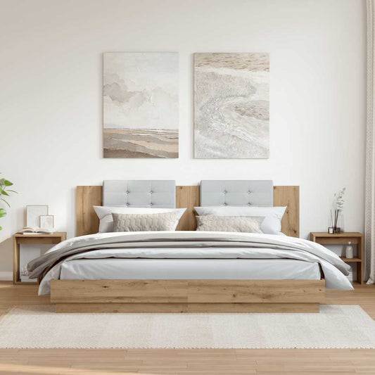 vidaXL Κομοδίνα 2 τεμ. Τεχνίτης Δρυς 40x30x40 εκ. από Επεξεργ. Ξύλο