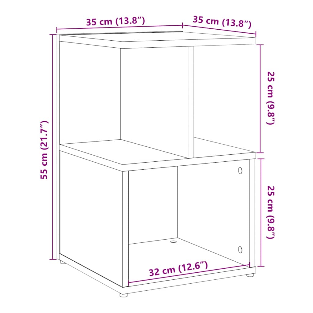 vidaXL Κομοδίνο ντουλάπι Artisan Oak 35x35x55 cm Κατασκευασμένο ξύλο