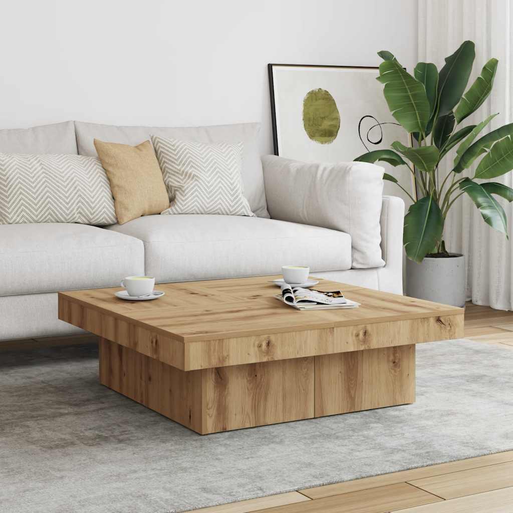vidaXL Τραπεζάκι Σαλονιού Τεχνίτης Δρυς 90x90x28 εκ Επεξεργασμένο Ξύλο