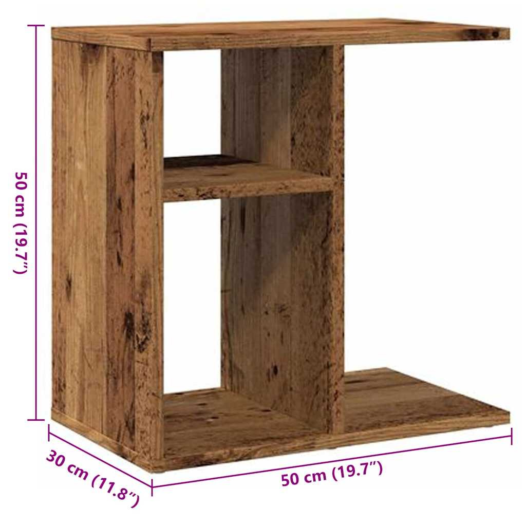 vidaXL Side Table Παλιό ξύλο 50x30x50 cm Κατασκευασμένο ξύλο