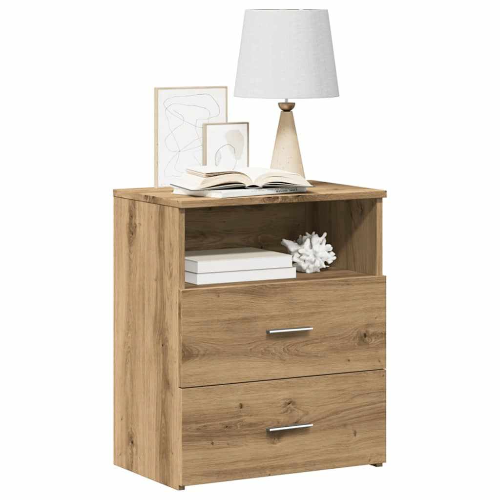 vidaXL Κομοδίνο Αρτισιανή Δρυς 50x32x60 εκ. από Επεξεργασμένο Ξύλο