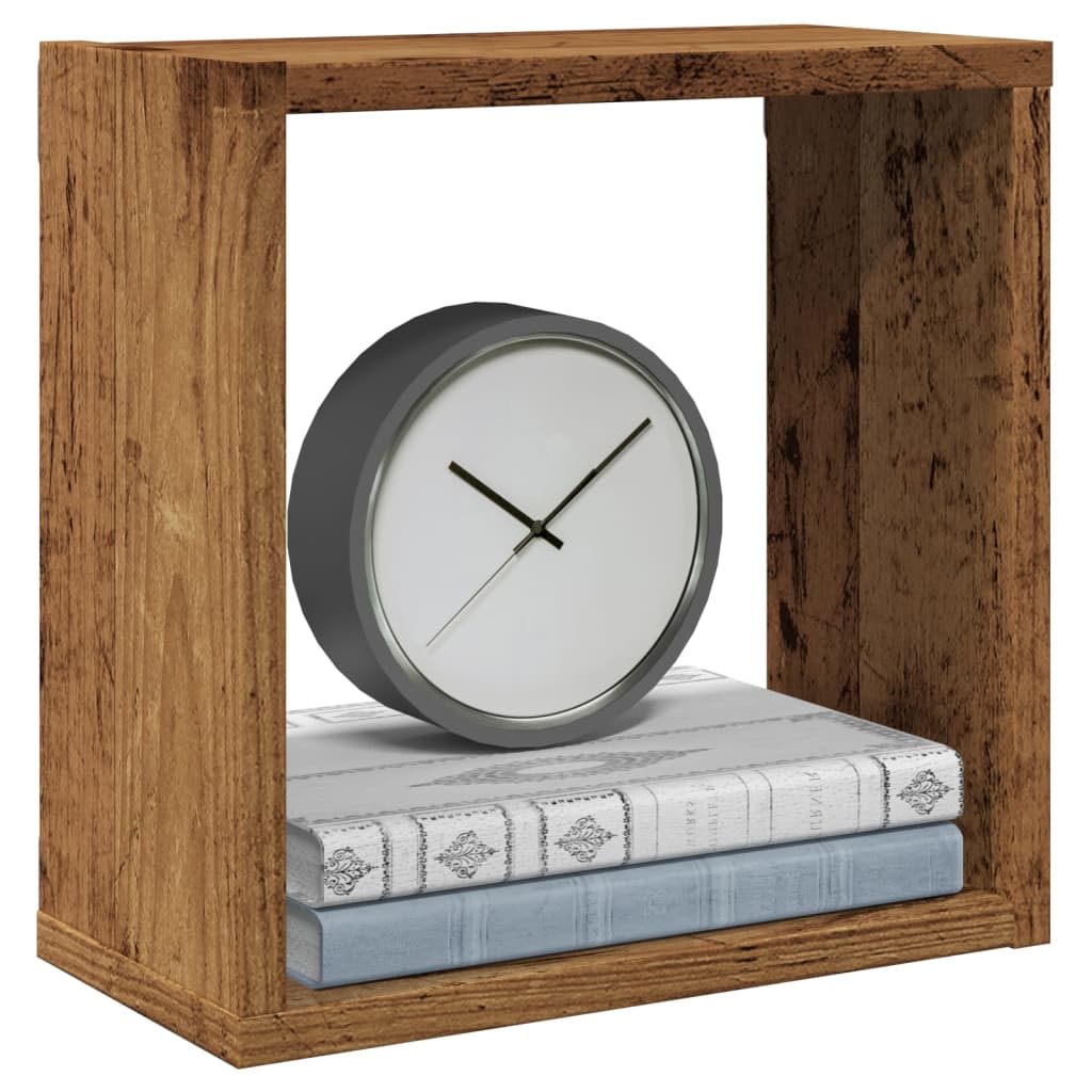 vidaXL Ράφια Τοίχου Κύβοι 2τεμ Όψη Παλαιού Ξύλου 30x15x30εκ Επεξ. Ξύλο