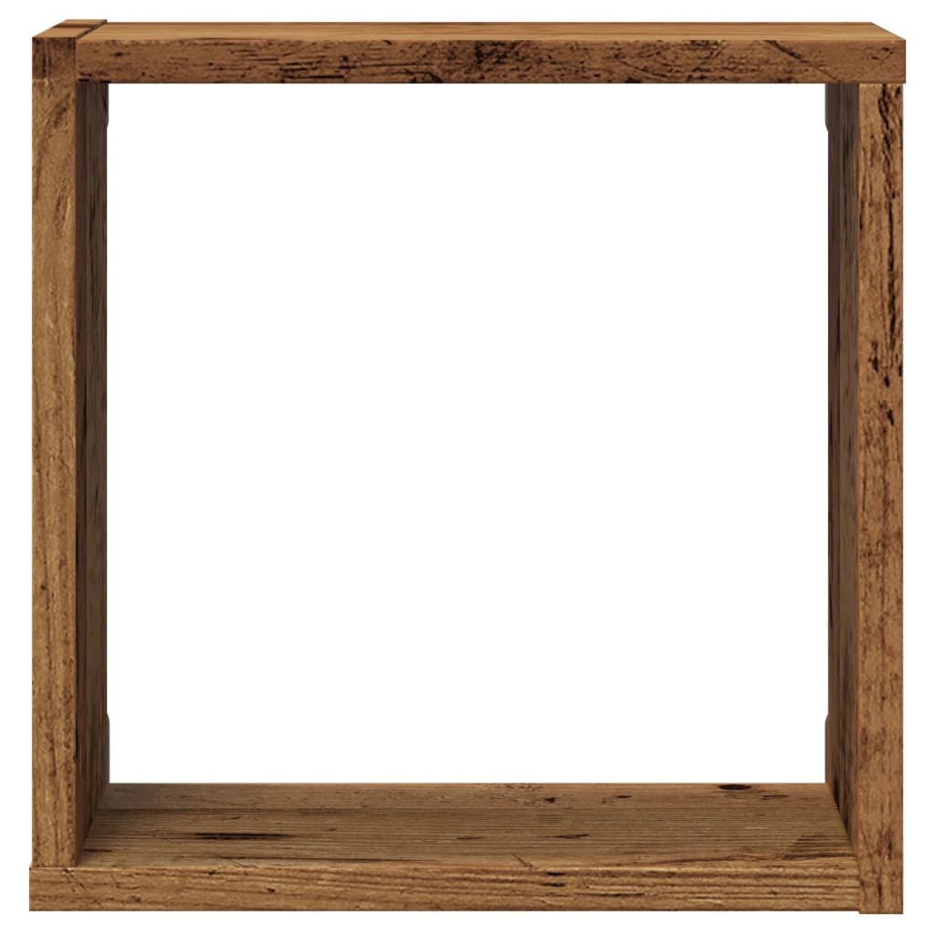 vidaXL Ράφια Τοίχου Κύβοι 4τεμ Όψη Παλαιού Ξύλου 30x15x30εκ Επεξ. Ξύλο