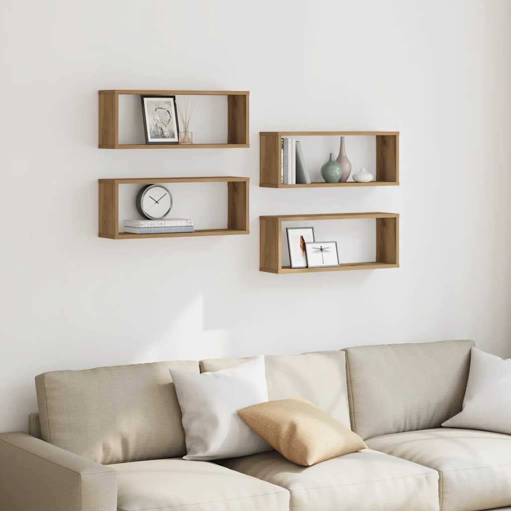 vidaXL Ράφια κύβων τοίχου 4 τεμάχια Artisan Oak Κατασκευασμένο ξύλο