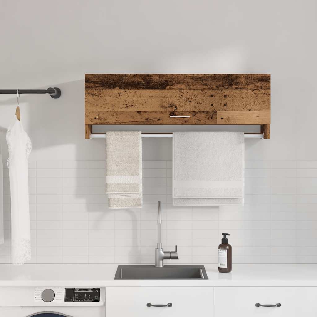 vidaXL Ντουλάπα Παλαιό ξύλο 100x32,5x35 cm Ξύλινο μηχανουργικό ξύλο