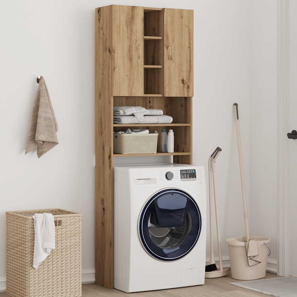 vidaXL Ντουλάπι Πλυντηρίου τεχνίτης Δρυς 64 x 25,5 x 190 εκ.
