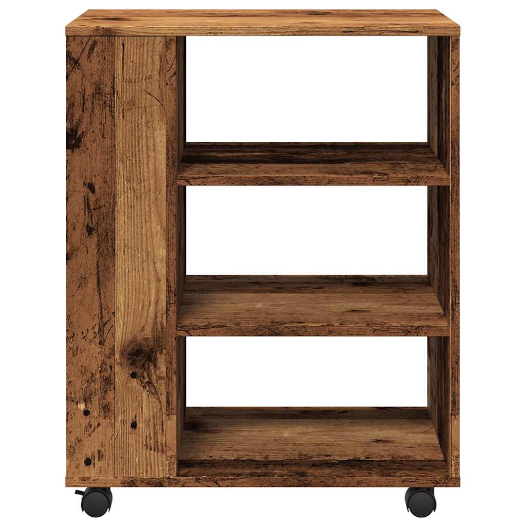 vidaXL Ντουλάπι Τροχήλατο Μαύρο Παλιό Ξύλο εκ. από Μοριοσανίδα