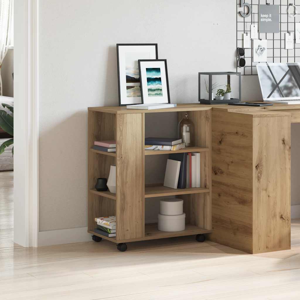 vidaXL Ντουλάπι Τροχήλατο Αρτισιανή Δρυς 60x35x75 εκ. Επεξεργ. Ξύλο