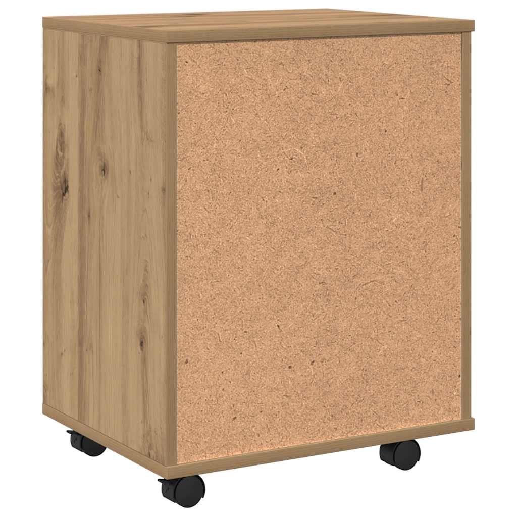 vidaXL Ντουλάπι Τροχήλατο Αρτισιανή Δρυς 46x36x59 εκ. Επεξεργ. Ξύλο