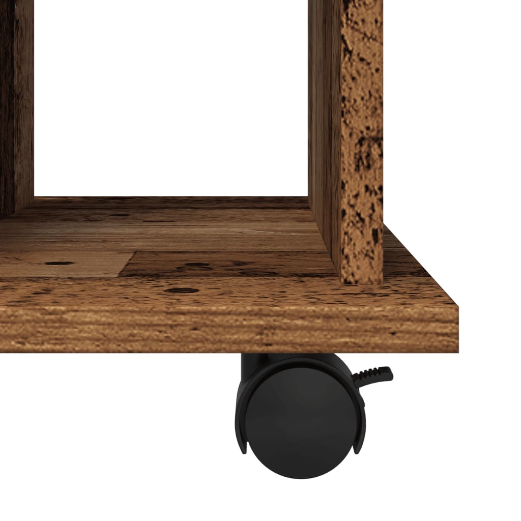 vidaXL Ντουλάπι Τροχήλατο Παλιό Ξύλο 60 x 45 x 60 εκ. από Μοριοσανίδα