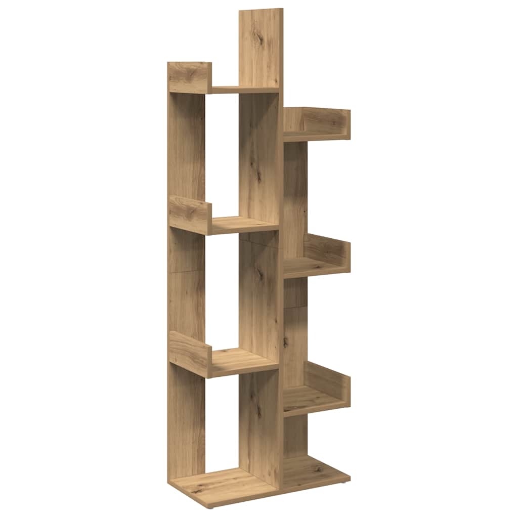 vidaXL Βιβλιοθήκη Αρτισιανή Δρυς 48x25,5x140 εκ. Επεξεργ. Ξύλο