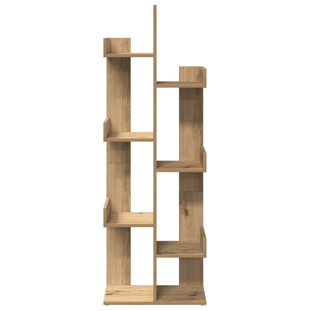 vidaXL Βιβλιοθήκη Αρτισιανή Δρυς 48x25,5x140 εκ. Επεξεργ. Ξύλο