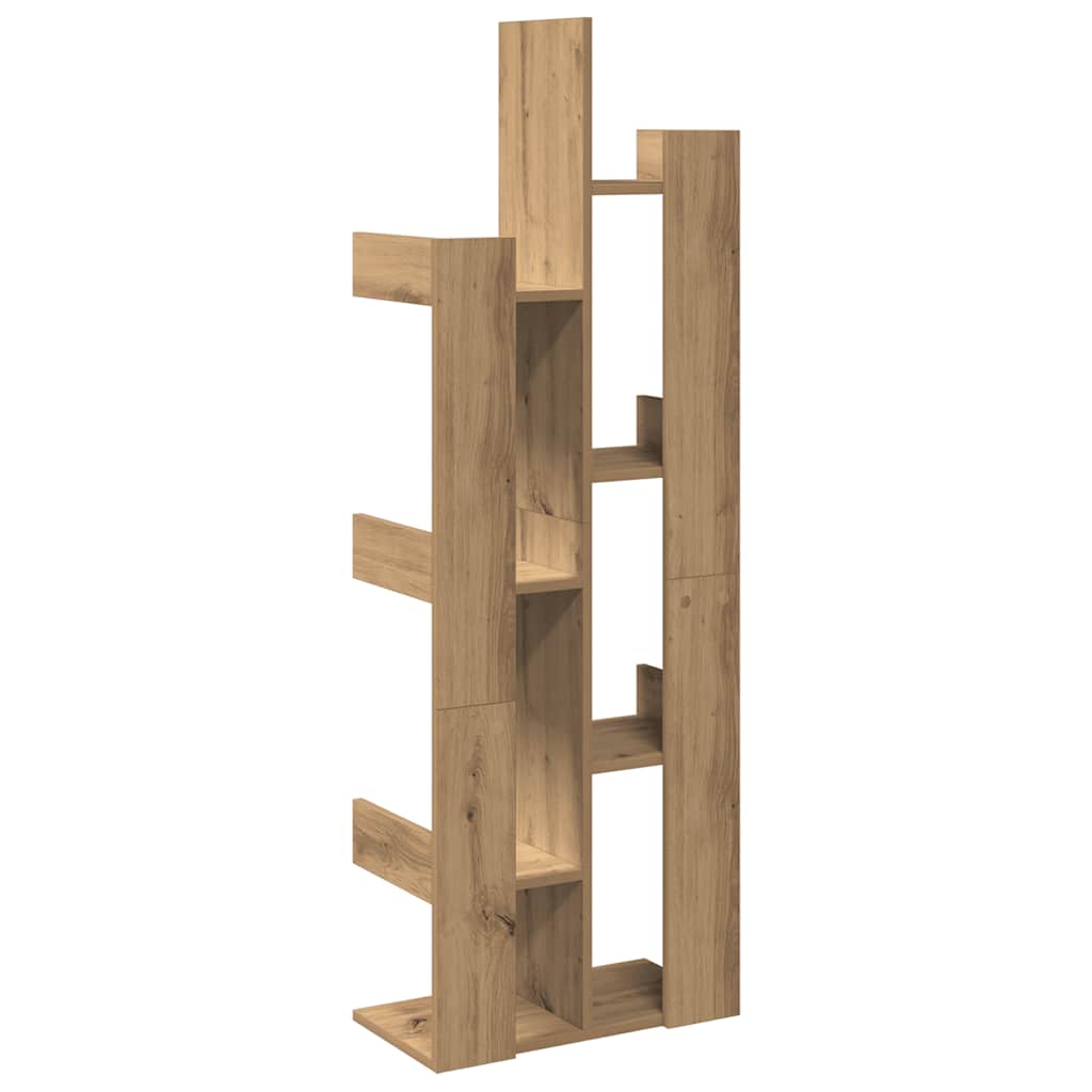 vidaXL Βιβλιοθήκη Αρτισιανή Δρυς 48x25,5x140 εκ. Επεξεργ. Ξύλο