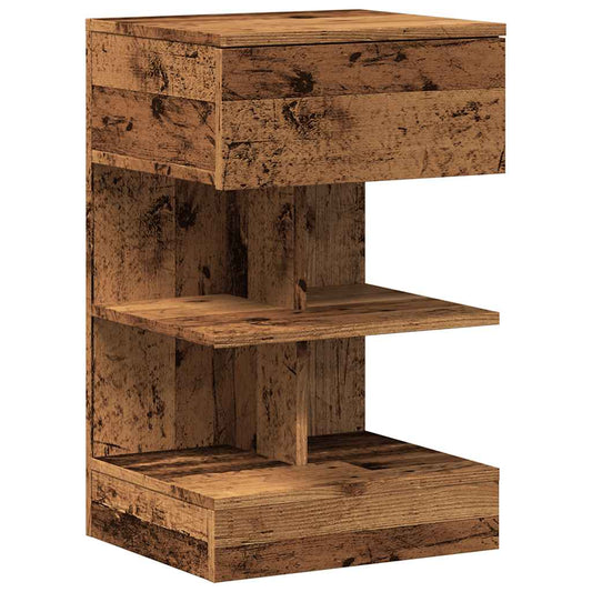 vidaXL ντουλάπι κομοδίνου Παλιό ξύλο 40x35x65 cm Κατασκευασμένο ξύλο