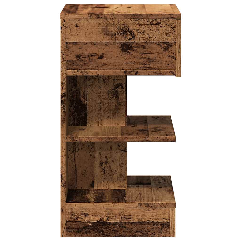 vidaXL ντουλάπι κομοδίνου Παλιό ξύλο 40x35x65 cm Κατασκευασμένο ξύλο