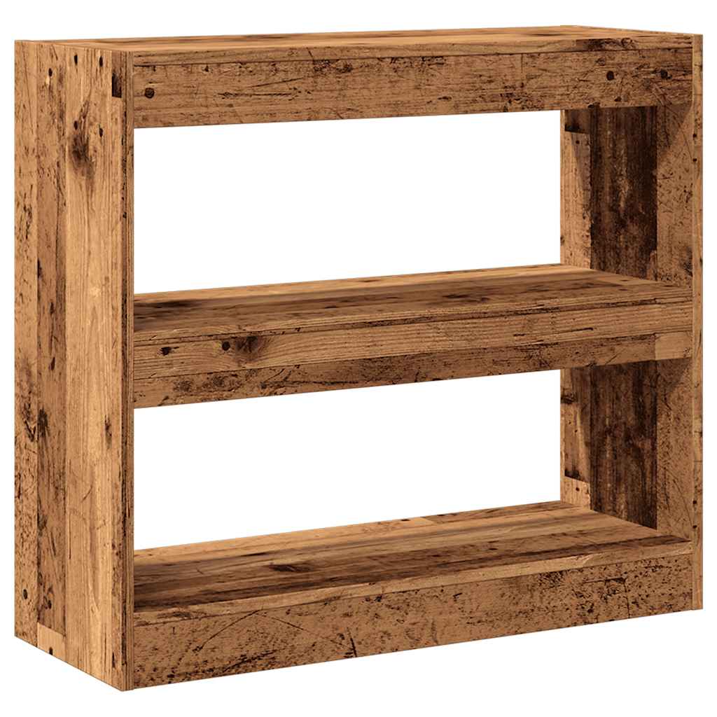 vidaXL Ντουλάπι βιβλίων/διαχωριστικό δωματίου Παλιό ξύλο 80x30x72 cm